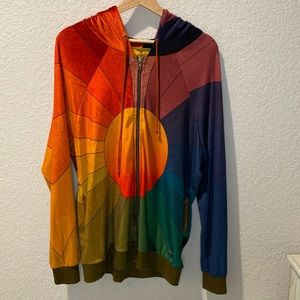 Aviator Nation Velvet Sunburst Zip-Up Hoodie - Size Medium